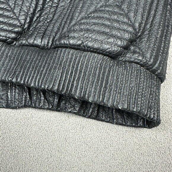 Vintage Max USA Leather Jacket Embroidered Patterned Design Hip Hop Y2K 90s XXL - Picture 15 of 16